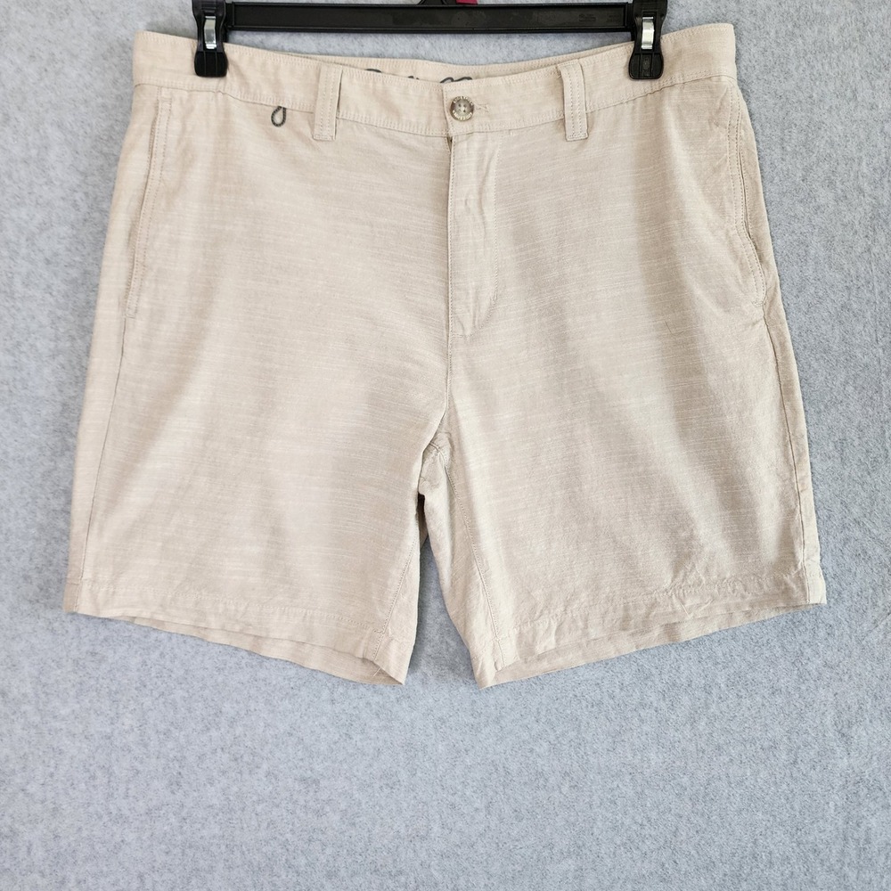 Eddie Bauer Shorts Mens 34 Tan Khaki Textured Flat Front Casual Outdoor Travel
